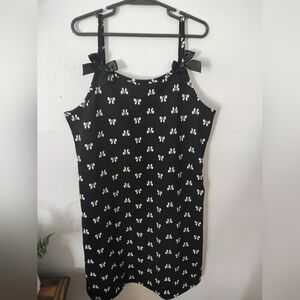 Black Dress with White Bow Pattern